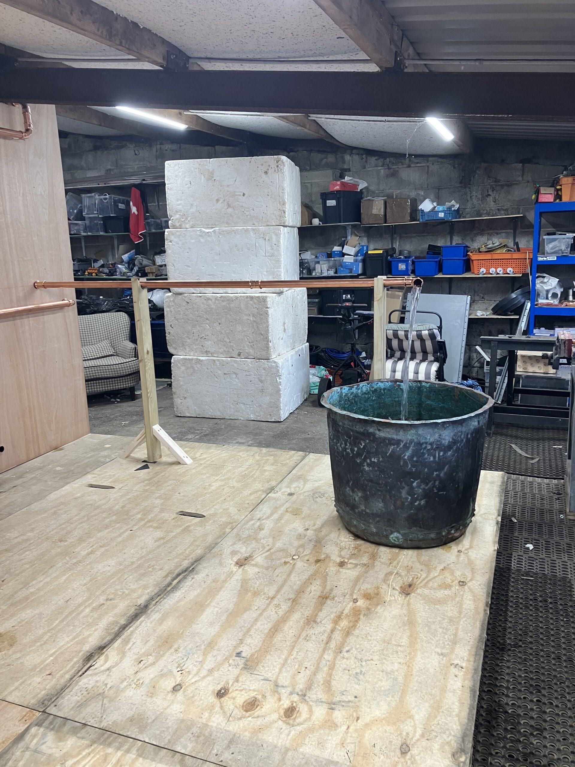 building the RHS Chelsea Flower Show Gold Medal water feature in our workshops