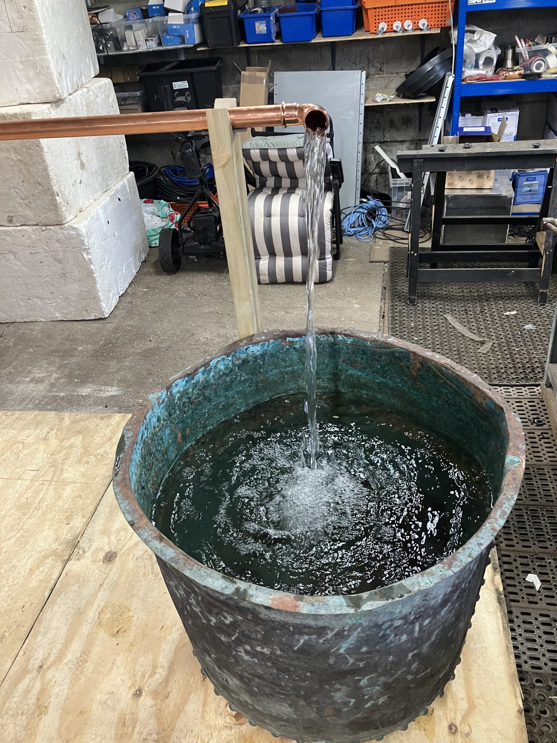 building the RHS Chelsea Flower Show Gold Medal water feature in our workshops